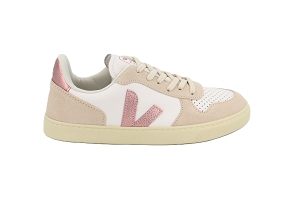 VEJA  ENF SMALL V10 LACES BLANCWHITE NACRECuirTextileTextile