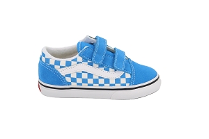 VANS ENF OLD SKOOL V CHECKBOARD BLEUAZUREWHITECuir NubuckTextileTextile
