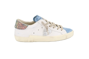 PHILIPPE MODEL PRSX LOW WOMAN GLITTER<br>BLANC