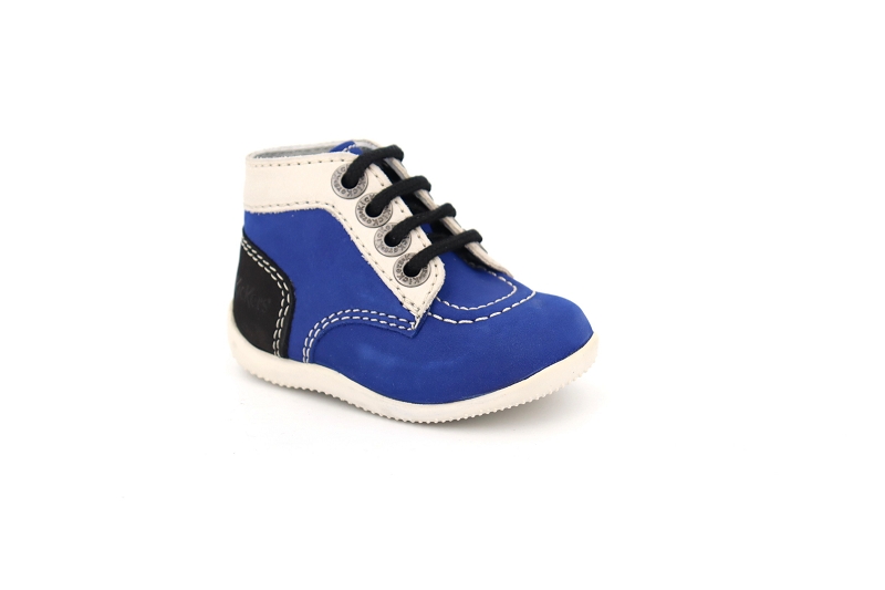 Kickers enf chaussures a lacets bonbon bleu0031203_2