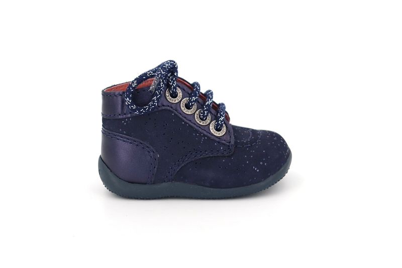 Kickers enf chaussures a lacets bonbon bleu