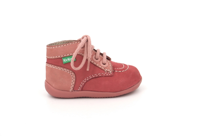 Kickers enf chaussures a lacets bonbon rose