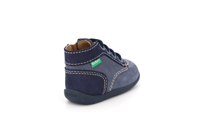 Kickers enf chaussures a lacets bonzip bleu0215303_4