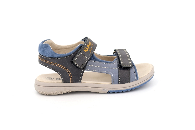 Kickers enf sandales nu pieds platino bleu