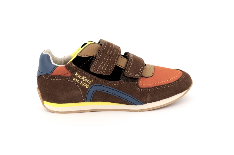 Kickers enf baskets kick9 velcro marron