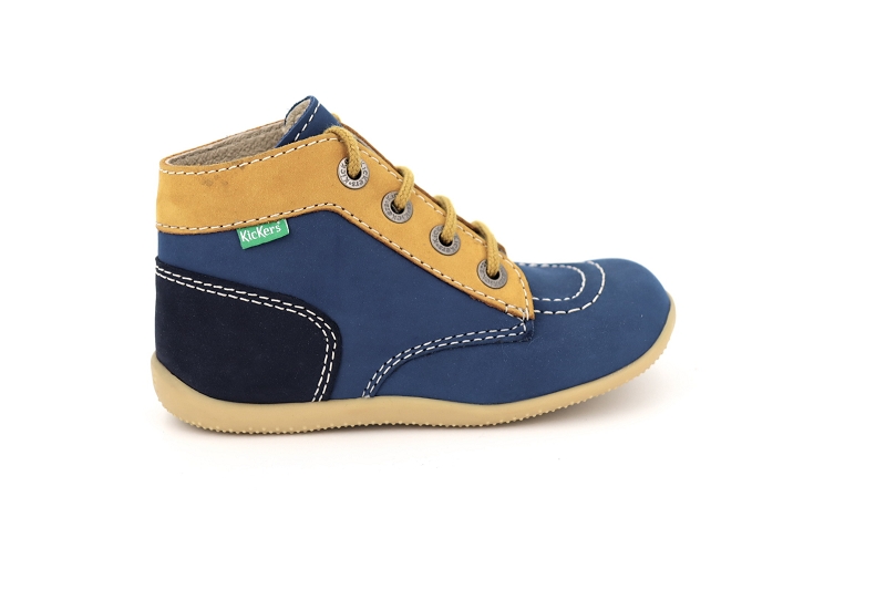 Kickers enf chaussures a lacets bonbon bleu