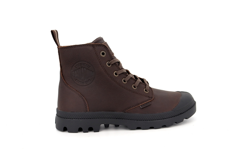 Palladium baskets montantes pampa zip leather marron