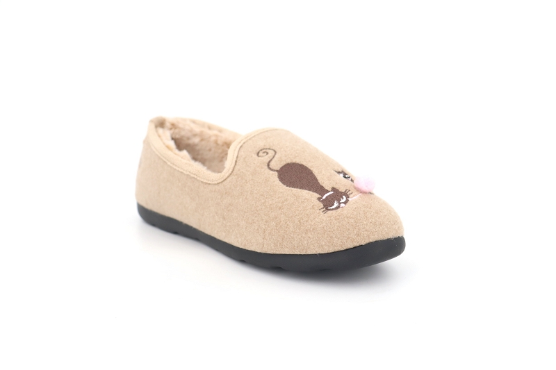 Isotoner chaussons pantoufles chaton beige7637302_2