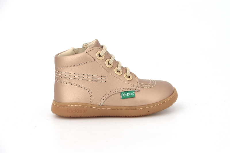 Kickers enf chaussures a lacets kick billista dore