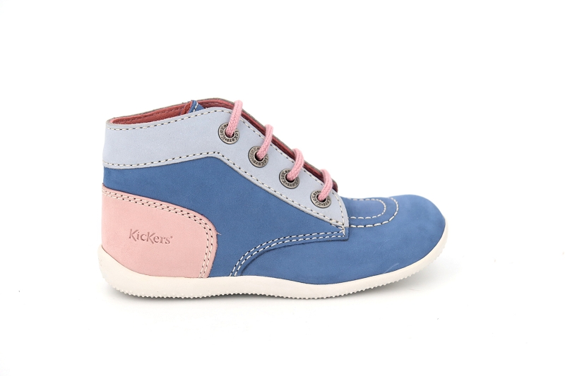 Kickers enf chaussures a lacets bonbon bleu