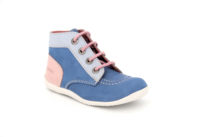 Kickers enf chaussures a lacets bonbon bleu8532201_2