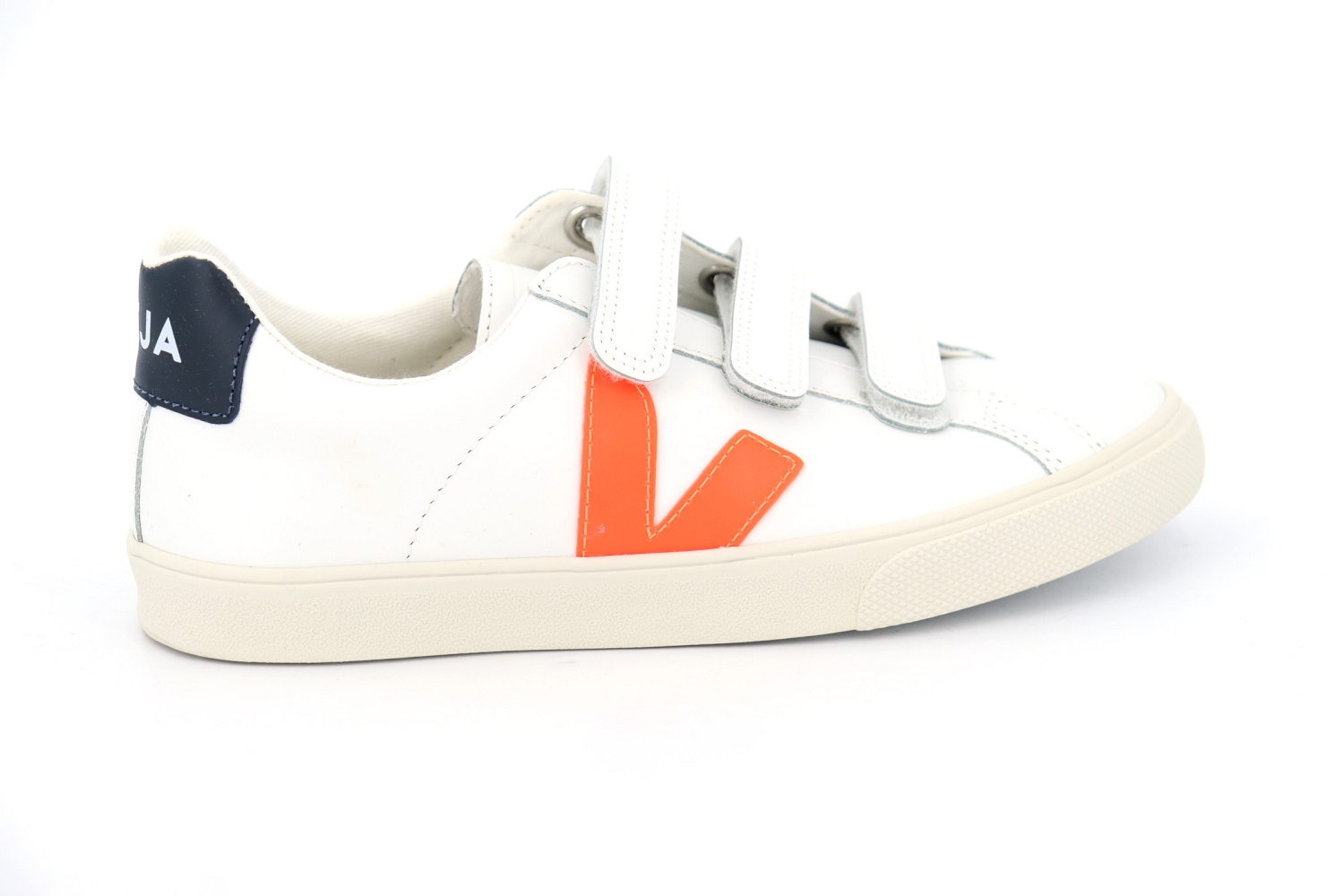 Rue de la Chaussure Veja baskets 3 lock white orange nautico blanc femme