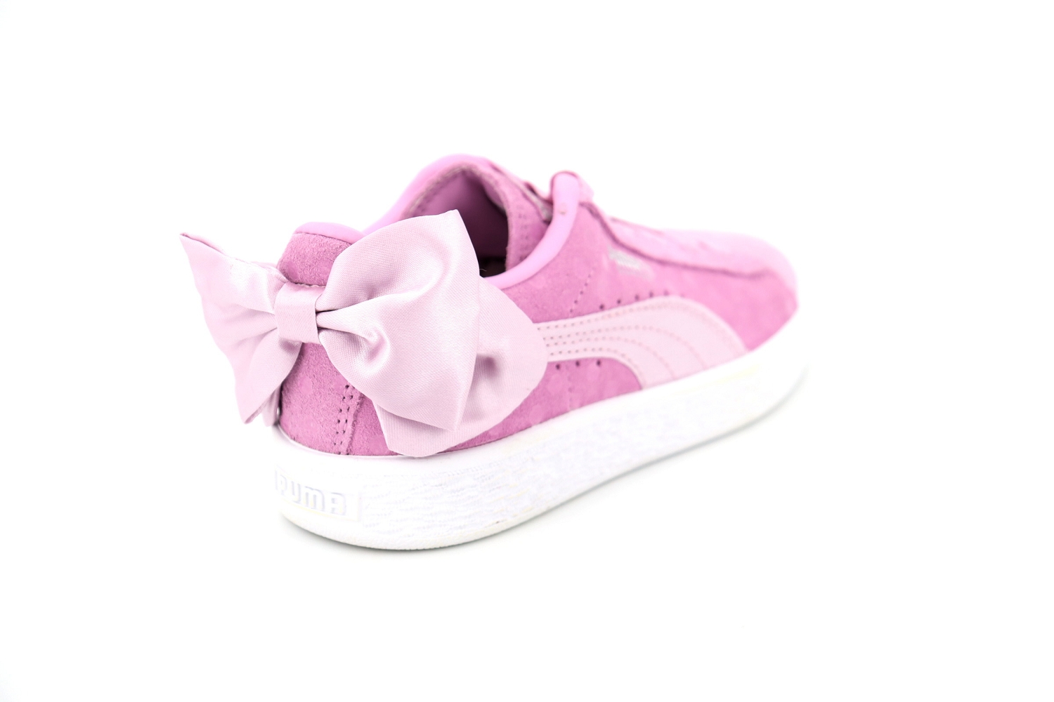 Rue de la Chaussure Puma enf baskets 367824 bow dots noeud satin rose fille